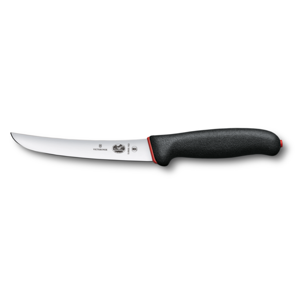 Dual Grip Boning Knife 15cm Curved Blade (Black)