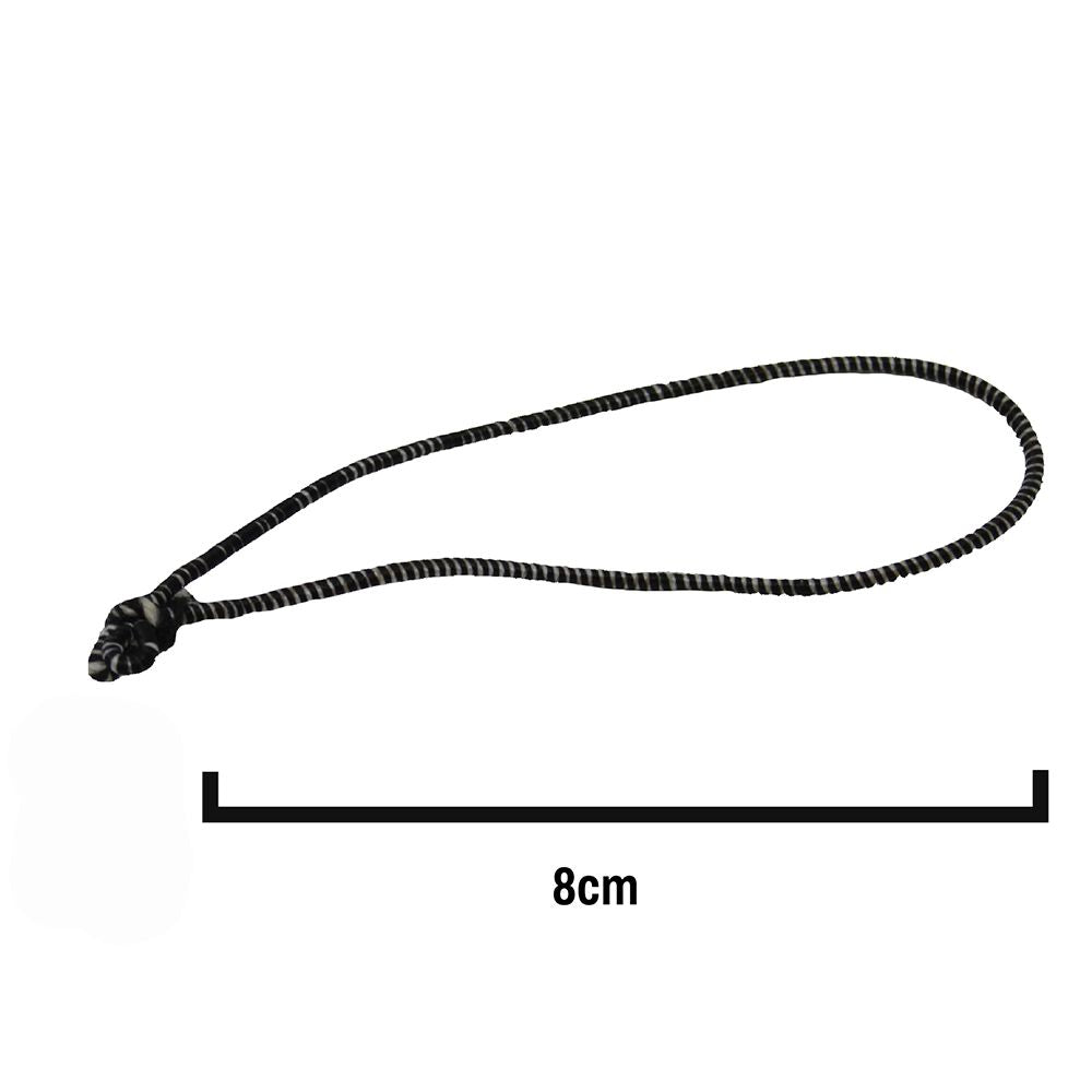 8cm Black/White Elasticated Polyester Meat Ties/Poultry Loops (5,000 Per Bag)
