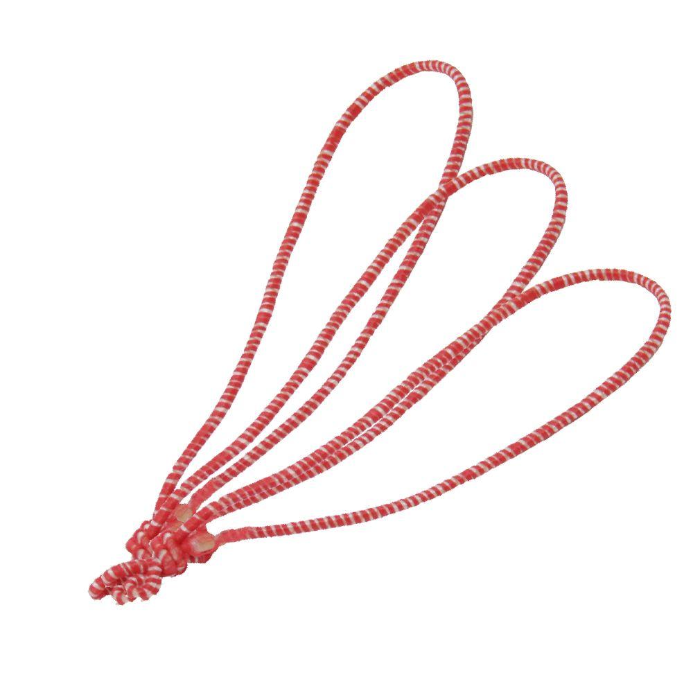 8cm Red/White Elasticated Polyester Meat Ties/Poultry Loops (5,000 Per Bag)