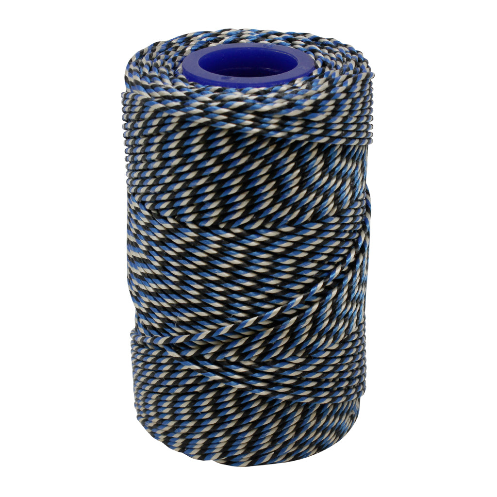 Polyester Blue, Black & White Butchers String/Twine 100m (225g)