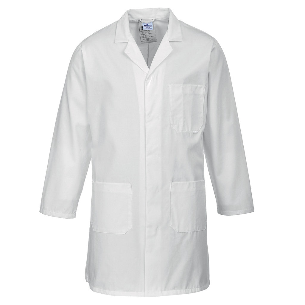 Poly-Cotton Ladies White Butchers Coat (XS)