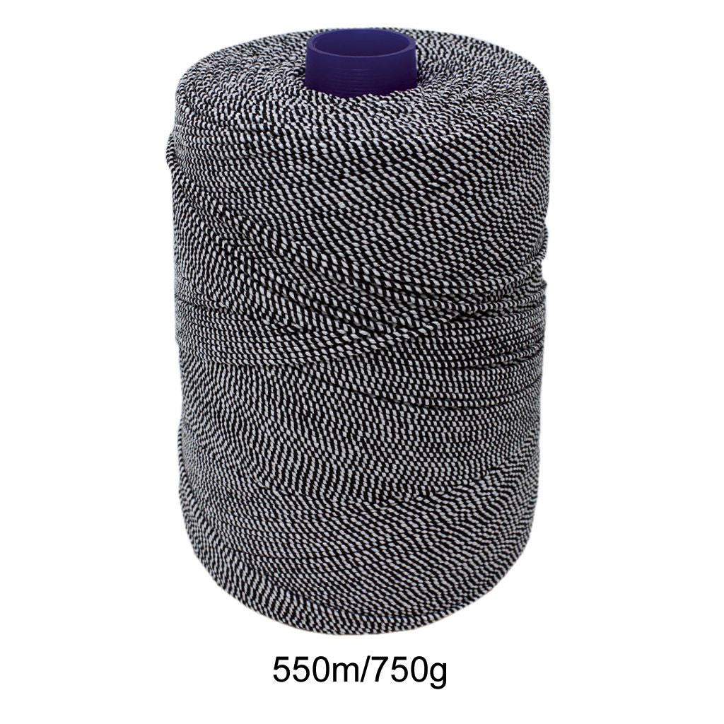 Black/White Elasticated Machine String / Twine Size in 1,904m/kg (800g). From £8.00 per spool
