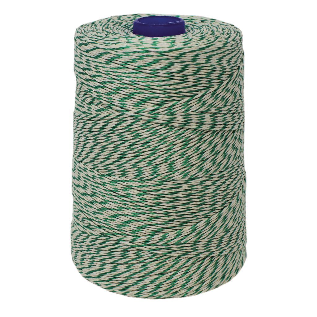 Green/White Non-Elasticated 2000T Machine String / Twine Size in 900m (900g). From £8.35 per spool