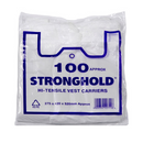 Stronghold hi-tensile white vest carrier bags packed.