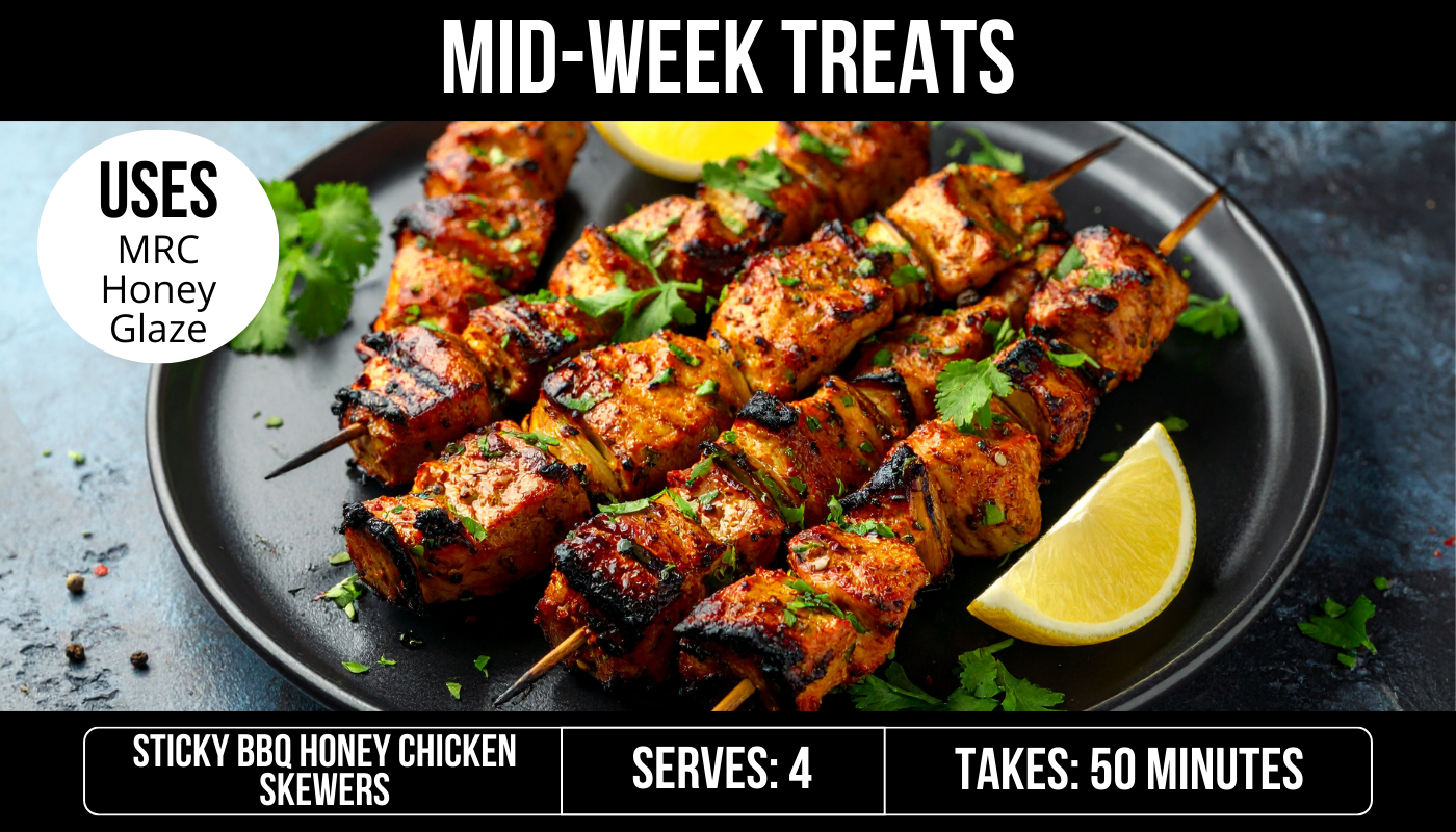 Sticky BBQ Honey Chicken Skewers: Recipe