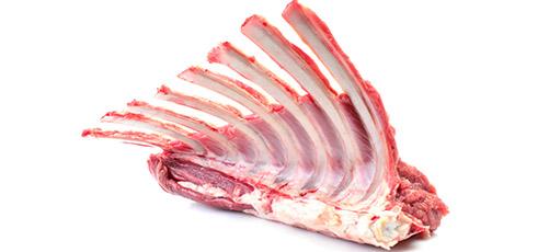 Rack of meat displaying bare bones.