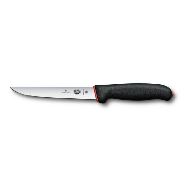 Dual Grip Boning Knife 15cm Straight Blade (Black)