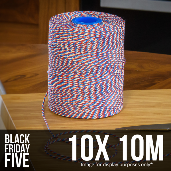 No.5 Red, White & Blue Butchers String/Twine – 10m Bundle of 10