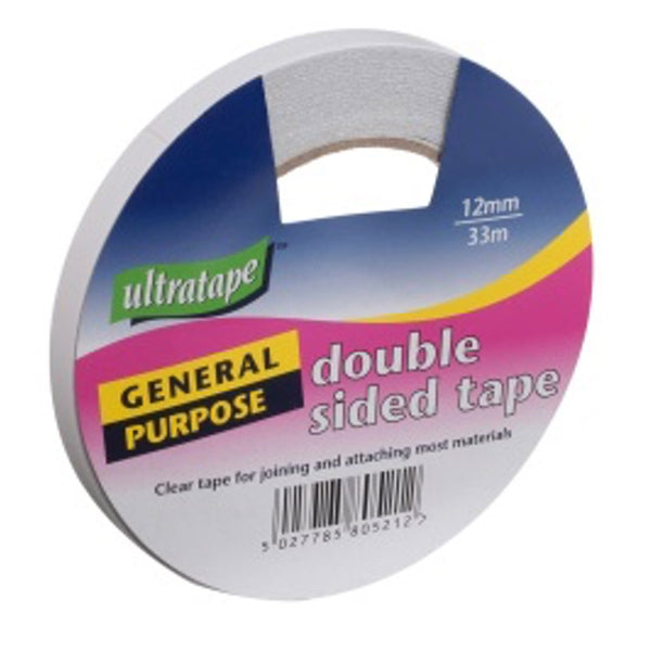 Clear 33m general purpose double sided tape by Ultratape.