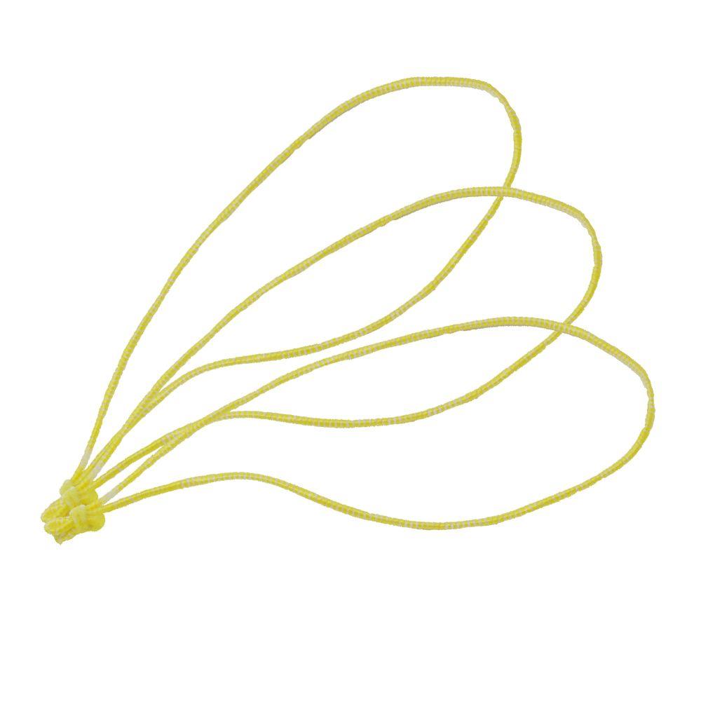 14cm Yellow/White Elasticated Polyester Meat Ties/Poultry Loops (5,000 Per Bag)