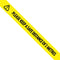 Black/yellow 33m 'please keep a safe distance' tape unravelled