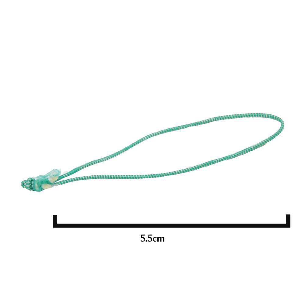 5.5cm Green/White Elasticated Polyester Meat Ties/Poultry Loops (5,000 Per Bag)