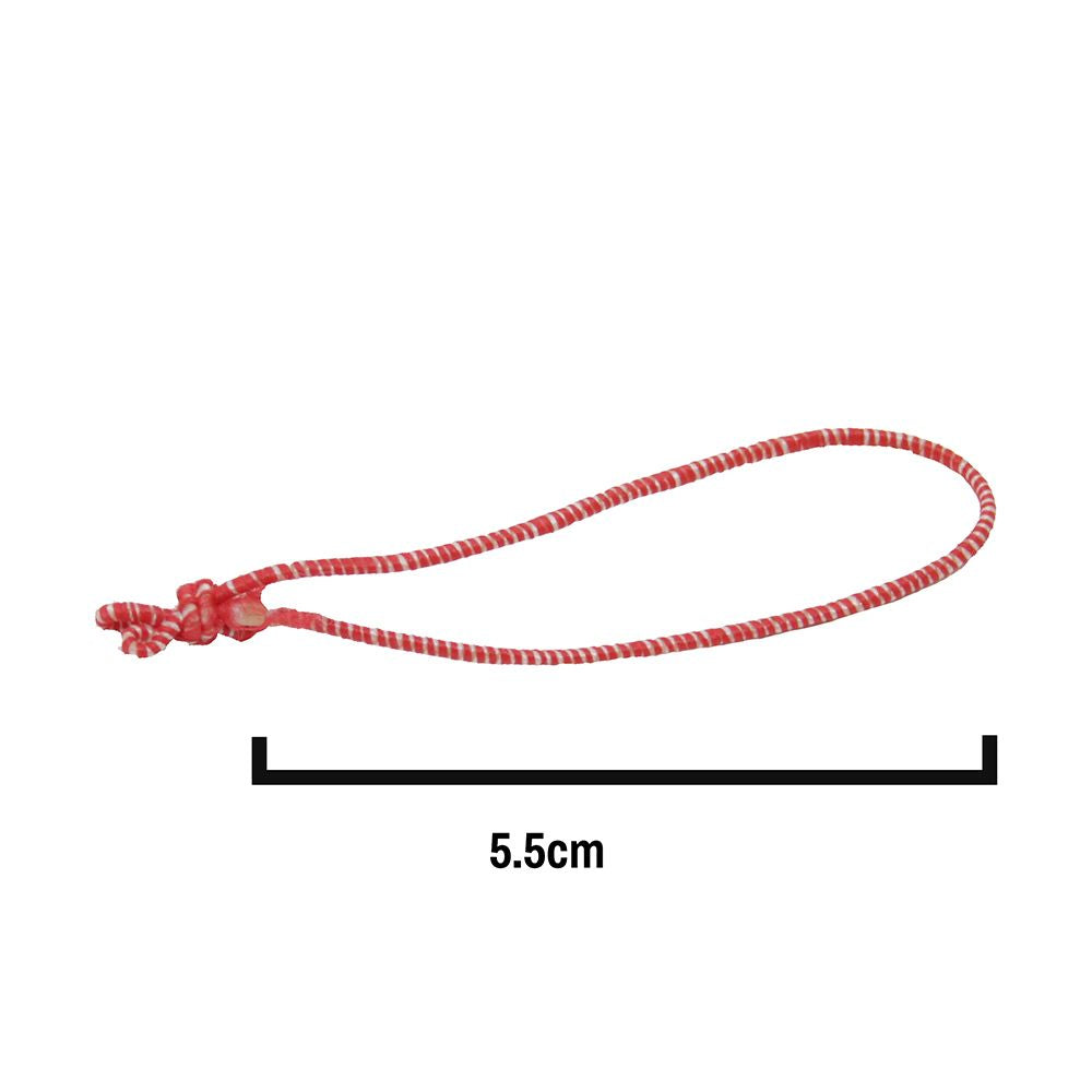 5.5cm Red/White Elasticated Polyester Meat Ties/Poultry Loops (5,000 P ...