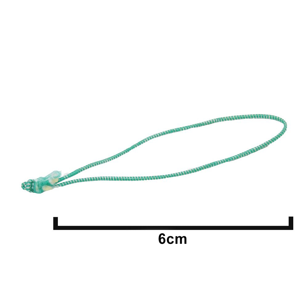 6cm Green/White Elasticated Polyester Meat Ties/Poultry Loops (5,000 Per Bag)