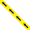 Black/yellow 33m tape with arrows unravelled.