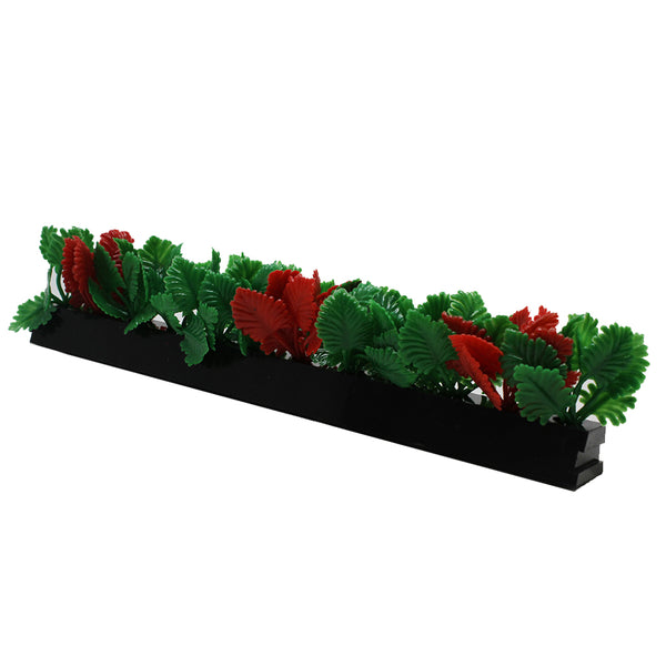 Red & Green Leaf Garnish Black Base 12/Box