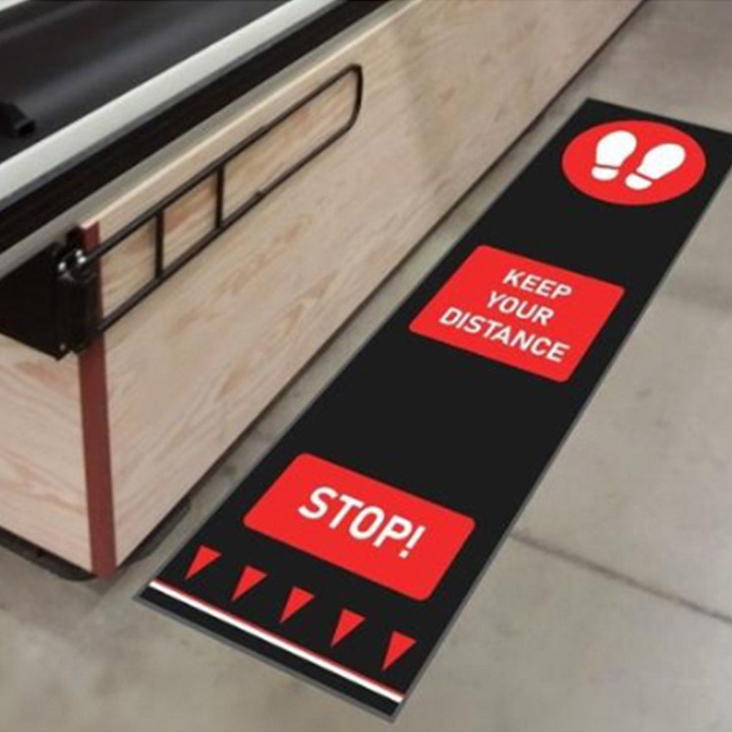 Safe Social Distancing ‘Keep Your Distance’ Floor Mat – Red