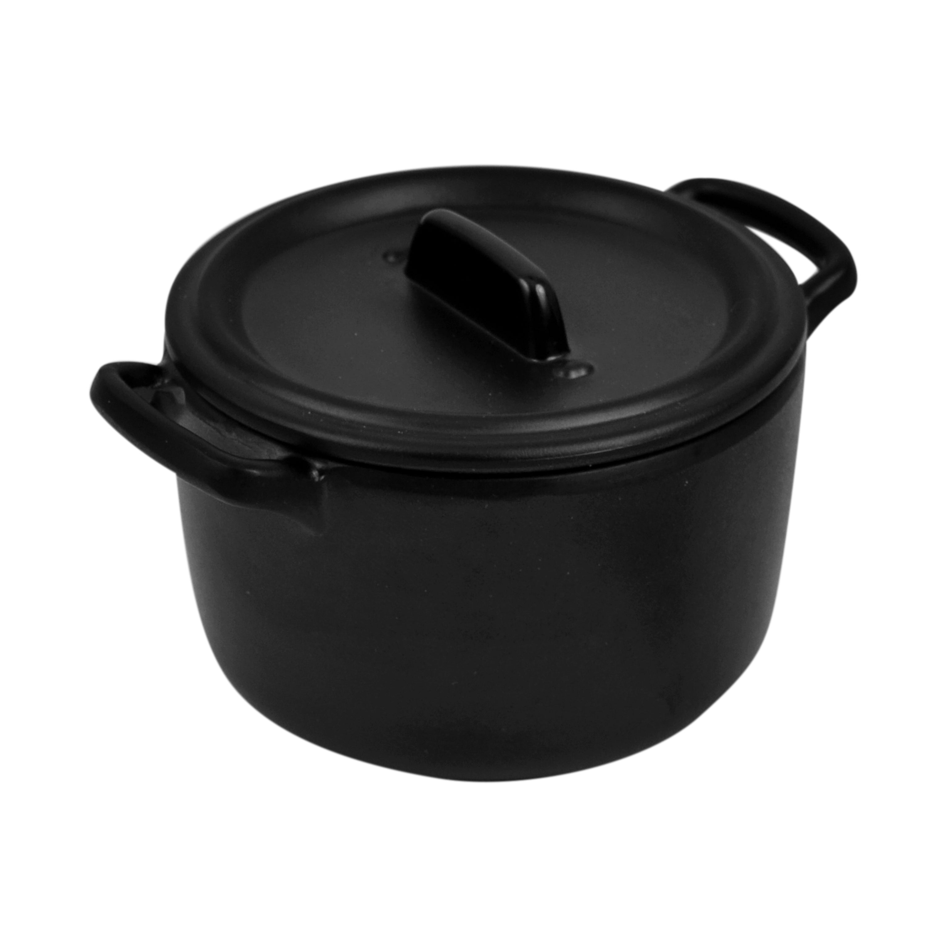 250ml Stone Cast Casserole Pot - Black Melamine