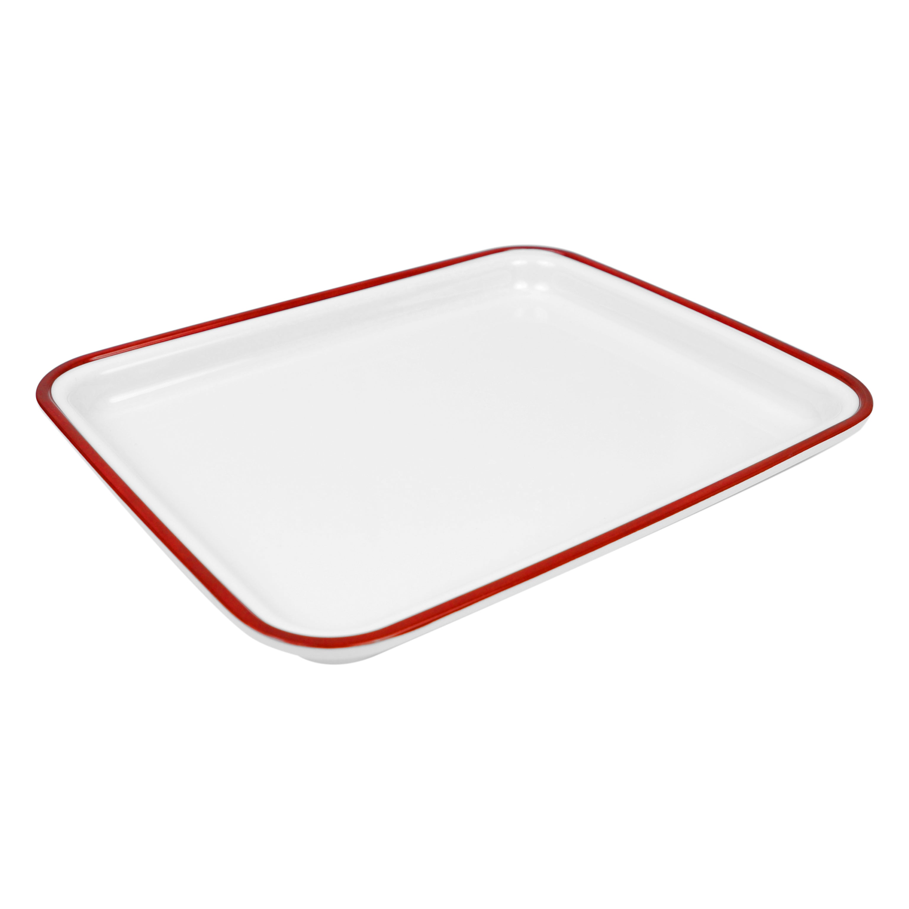 1/2 Gastro Enamelware Tray - Red Melamine