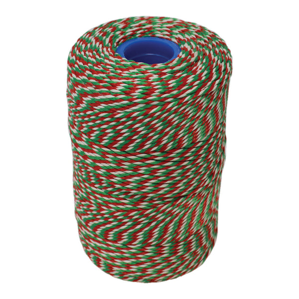 Rayon No 5 Red, White & Green Butchers String/Twine  Size in 100m (190g)
