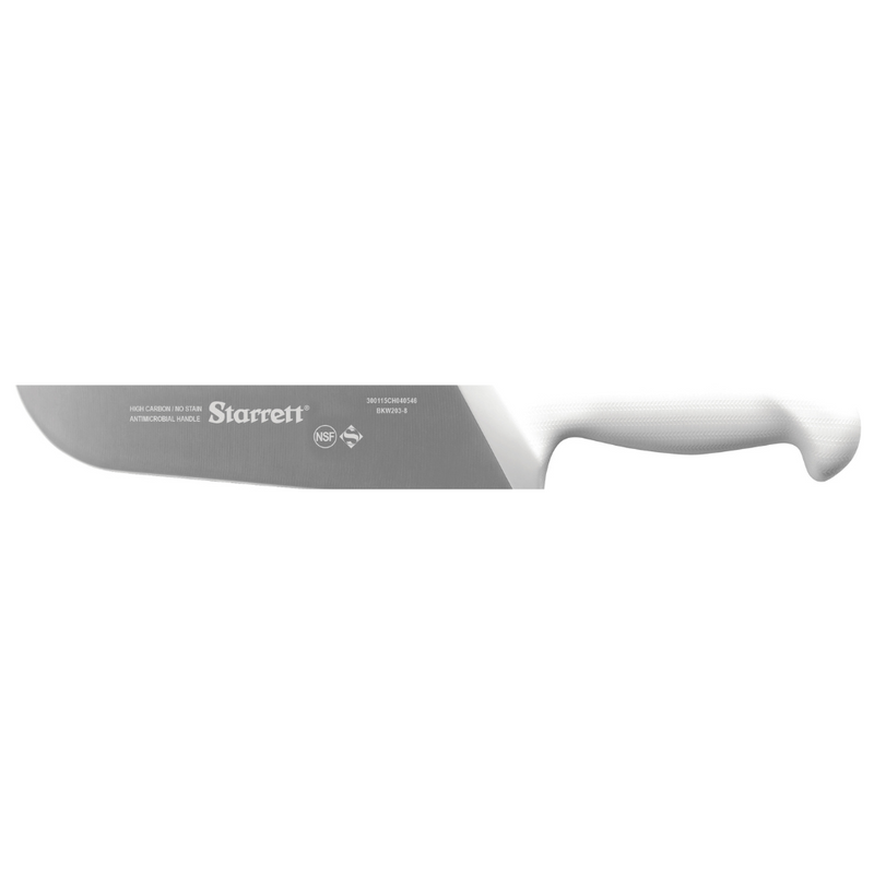 Butchers Knife 8" (200mm) Wide Straight (White)