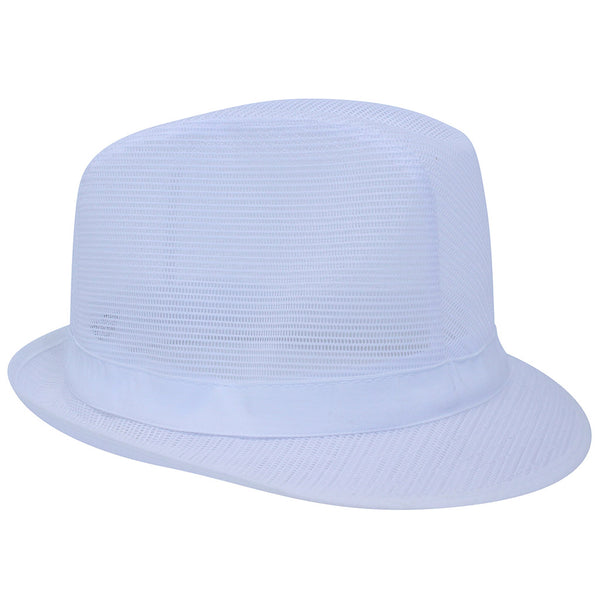 White Nylon Trilby Hat - Medium