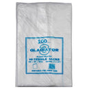 Gladiator hi-tensile block-headed clear sacks.