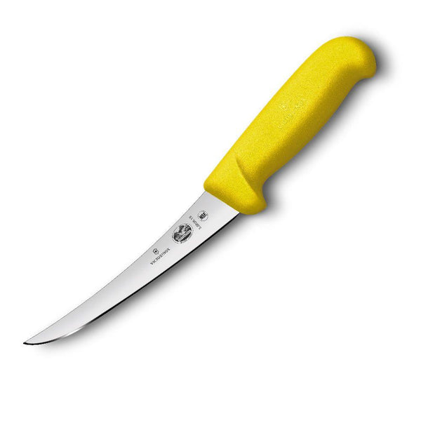 Boning Knife 12cm Narrow Curved Blade (Yellow)
